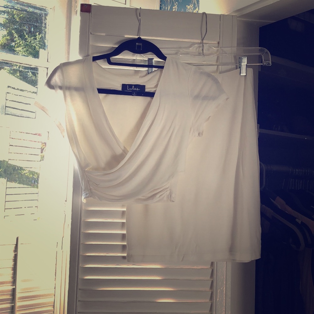 White two piece outfit